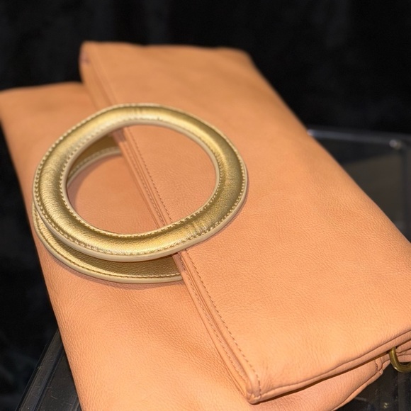 Anthropologie Coral Clutch with Gold Ring - Picture 12 of 12